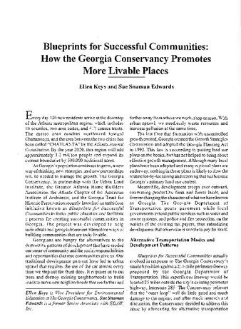 Blueprints for Successful Communities: How the Georgia Conservancy Promotes More Livable Places thumbnail
