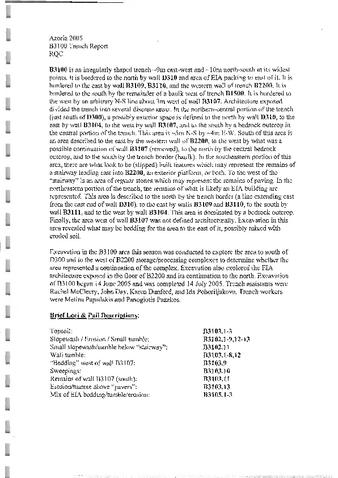 B3100 Report and Notes 2005