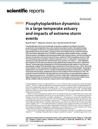 Picophytoplankton dynamics in a large temperate estuary and impacts of extreme storm events thumbnail