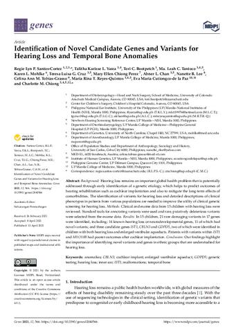 Identification of novel candidate genes and variants for hearing loss and temporal bone anomalies thumbnail