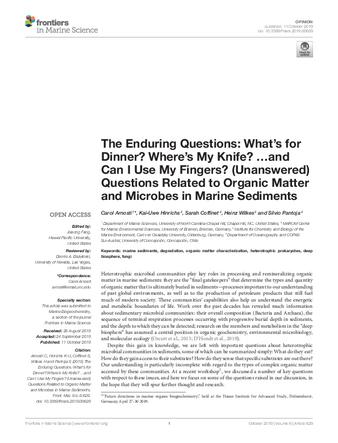 The Enduring Questions: What's for Dinner? Where's My Knife? …and Can I Use My Fingers? (Unanswered) Questions Related to Organic Matter and Microbes in Marine Sediments thumbnail