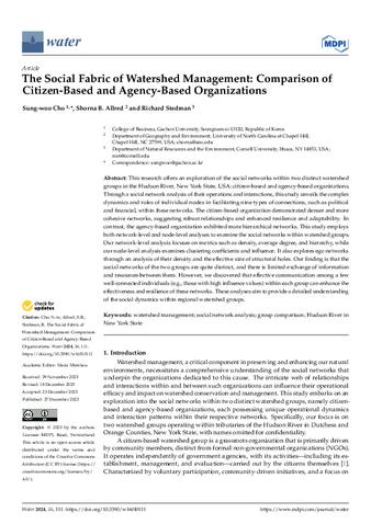 The Social Fabric of Watershed Management: Comparison of Citizen-Based and Agency-Based Organizations thumbnail