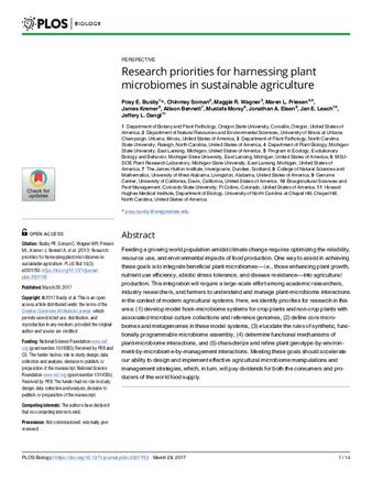 Research priorities for harnessing plant microbiomes in sustainable agriculture thumbnail
