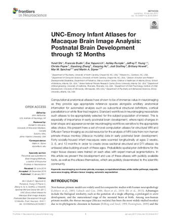 UNC-Emory Infant Atlases for Macaque Brain Image Analysis: Postnatal Brain Development through 12 Months thumbnail