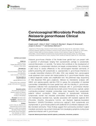 Cervicovaginal Microbiota Predicts Neisseria gonorrhoeae Clinical Presentation thumbnail