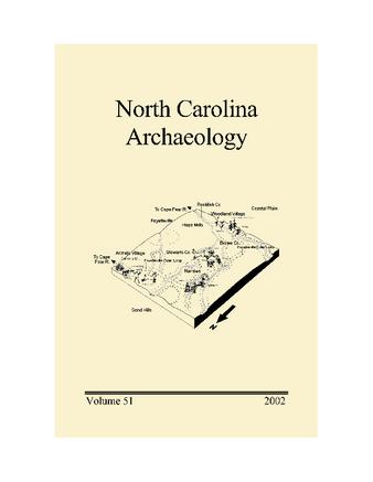 North Carolina Archaeology, Volume 51 thumbnail