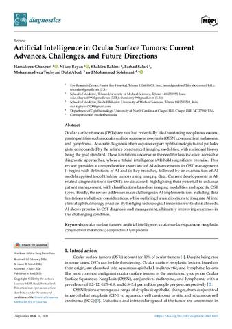 Artificial Intelligence in Ocular Surface Tumors: Current Advances, Challenges, and Future Directions thumbnail