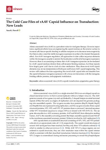 The Cold Case Files of rAAV Capsid Influence on Transduction: New Leads thumbnail