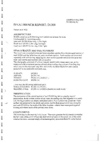 D1200 Final Report and Notes 2005