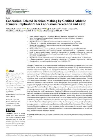 Concussion-Related Decision-Making by Certified Athletic Trainers: Implications for Concussion Prevention and Care thumbnail