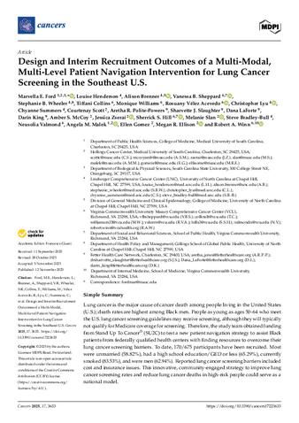 Design and Interim Recruitment Outcomes of a Multi-Modal, Multi-Level Patient Navigation Intervention for Lung Cancer Screening in the Southeast U.S. thumbnail