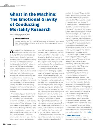 Ghost in the Machine: The Emotional Gravity of Conducting Mortality Research thumbnail