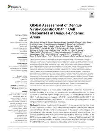 Global Assessment of Dengue Virus-Specific CD4+ T Cell Responses in Dengue-Endemic Areas thumbnail