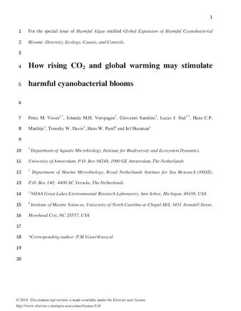 How rising CO2 and global warming may stimulate harmful cyanobacterial blooms thumbnail