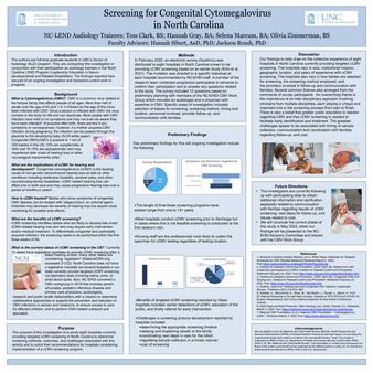 Screening for congenital cytomegalovirus in North Carolina thumbnail
