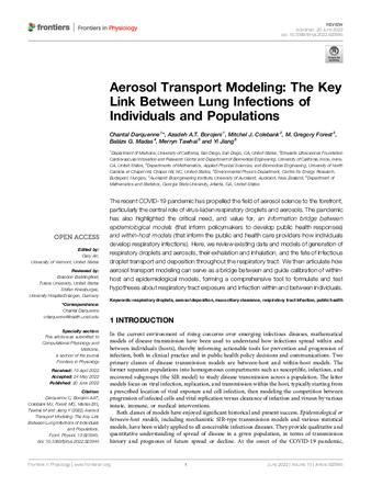 Aerosol Transport Modeling: The Key Link Between Lung Infections of Individuals and Populations thumbnail
