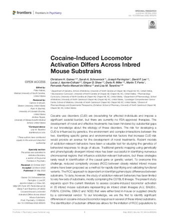 Cocaine-Induced Locomotor Activation Differs Across Inbred Mouse Substrains thumbnail