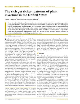 The rich get richer: patterns of plant invasions in the United States thumbnail