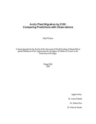 Arctic Plant Migration by 2100: Comparing Predictions with Observations thumbnail