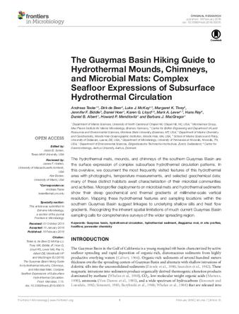 The Guaymas Basin Hiking Guide to Hydrothermal Mounds, Chimneys, and Microbial Mats: Complex Seafloor Expressions of Subsurface Hydrothermal Circulation thumbnail
