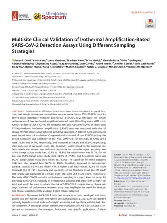 Multisite clinical validation of isothermal amplification-based SARS-CoV-2 detection assays using different sampling strategies