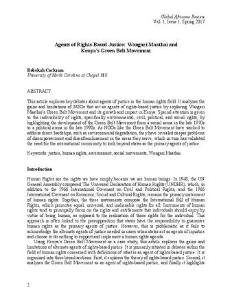Agents of Rights-Based Justice: Wangari Maathai and Kenya's Green Belt Movement thumbnail