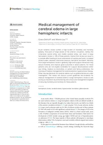 Medical management of cerebral edema in large hemispheric infarcts thumbnail
