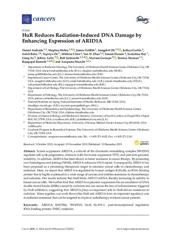Hur reduces radiation-induced DNA damage by enhancing expression of ARID1A thumbnail