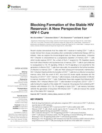 Blocking formation of the stable HIV reservoir: A new perspective for HIV-1 cure thumbnail