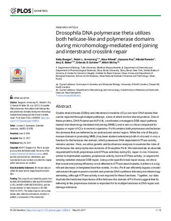 Drosophila DNA polymerase theta utilizes both helicase-like and polymerase domains during microhomology-mediated end joining and interstrand crosslink repair thumbnail
