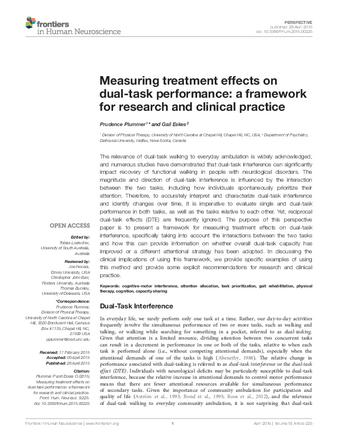 Measuring treatment effects on dual-task performance: a framework for research and clinical practice thumbnail