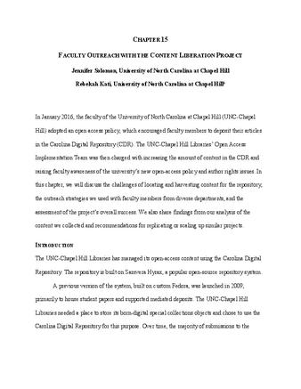 Faculty Outreach With the Content Liberation Project