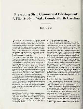 Preventing Strip Commercial Development: A Pilot Study in Wake County, North Carolina thumbnail
