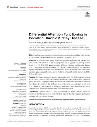 Differential Attention Functioning in Pediatric Chronic Kidney Disease thumbnail