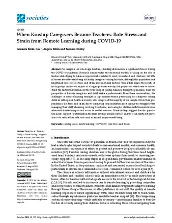 When Kinship Caregivers Became Teachers: Role Stress and Strain from Remote Learning during COVID-19 thumbnail