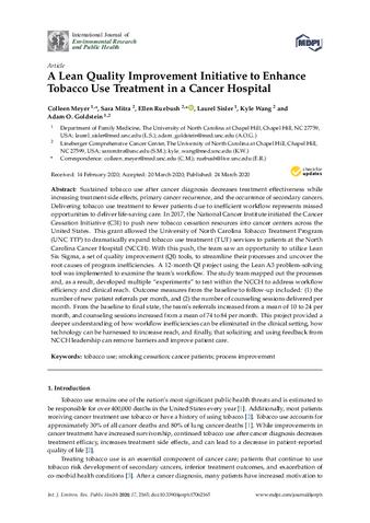 A lean quality improvement initiative to enhance tobacco use treatment in a cancer hospital thumbnail