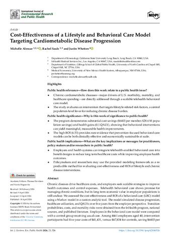 Cost-Effectiveness of a Lifestyle and Behavioral Care Model Targeting Cardiometabolic Disease Progression thumbnail