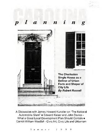 Carolina Planning Vol. 24.2: Special Issue: Weiss Urban Livability Symposium
