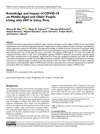 Knowledge and Impact of COVID-19 on Middle-Aged and Older People Living with HIV in Lima, Peru