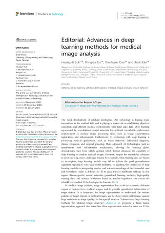 Editorial: Advances in deep learning methods for medical image analysis thumbnail