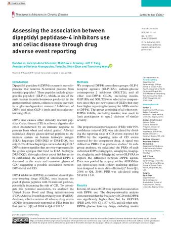 Assessing the association between dipeptidyl peptidase-4 inhibitors use and celiac disease through drug adverse event reporting thumbnail