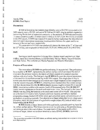 B3000 Final Report and Notes 2006 thumbnail