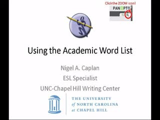 "Academic Word List" Lecture: MP4 Version (Audio and Video) thumbnail