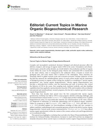 Editorial: Current Topics in Marine Organic Biogeochemical Research thumbnail