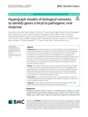 Hypergraph models of biological networks to identify genes critical to pathogenic viral response thumbnail