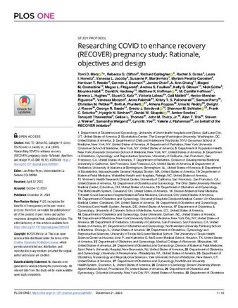 Researching COVID to enhance recovery (RECOVER) pregnancy study: Rationale, objectives and design thumbnail