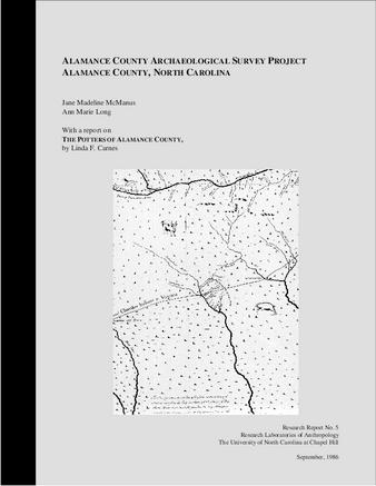 Alamance County Archaeological Survey Project, Alamance County, North Carolina thumbnail