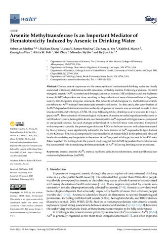 Arsenite Methyltransferase Is an Important Mediator of Hematotoxicity Induced by Arsenic in Drinking Water thumbnail