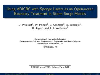 Using ADCIRC with Sponge Layers as an Open-ocean Boundary Treatment in Storm-Surge Models