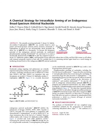 A Chemical Strategy for Intracellular Arming of an Endogenous Broad-Spectrum Antiviral Nucleotide thumbnail